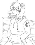 Rating: s
ID: 5595703
Date: 2025-05-24 18:45:15 -0400
Status: active
Score: 1
2024 alternate_costume anthro back_spikes bench cavemanon_studios cigarette cigarette_in_mouth clothing dinosaur double_bun eyelashes female goodbye_volcano_high hand_in_pocket hi_res hoodie jacket_ignites long_tail looking_at_viewer monochrome object_in_mouth ornithischian pockets prehistoric_species reptile scalie sitting smoking snoot_game solo spikes spikes_(anatomy) stegosaurian stegosaurus stella_(gvh_beta) tail thyreophoran topwear post #5595703
