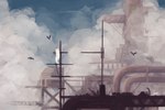 3:2 amazing_background ambient_bird ambient_flier ambient_silhouette ambiguous_gender antenna_wire avian bat biped bird black_wings building chain climbing clinging cloud cloudy_(disambiguation) day detailed detailed_background digital_media_(artwork) factory feral fern flying fur girder glyphs group hi_res holding_melee_weapon holding_object holding_polearm holding_spear holding_weapon industrial_architecture larger_ambiguous larger_feral machine mammal melee_weapon monotone_body monotone_fur monotone_tail nude outside pipe plant polearm rain_world rear_view scenery_porn semi-anthro shiro_kunugi silhouette size_difference sky skyscraper slugcat smaller_ambiguous smaller_feral spear survivor_(rain_world) tail videocult weapon white_body white_ears white_eyes white_fur white_tail wings