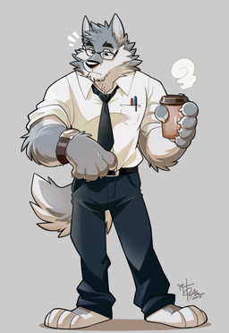 2015 4_toes 5_fingers absurd_res anthro barefoot belt beverage big_muscles black_eyes black_nose canine claws clothed clothing coffee digital_media_(artwork) disposable_cup eyewear fluffy front_view fully_clothed fur glasses grey_background grey_fur hi_res holding_object male mammal mr._wolf_(takemoto_arashi) multicolored_fur muscular muscular_male necktie pants shirt simple_background solo standing takemoto_arashi toes two_tone_fur watch white_fur wolf
Rating: Safe
Score: 13
User: Strongbird
Date: September 11, 2017 2015 4_toes 5_fingers absurd_res anthro barefoot belt beverage big_muscles black_eyes black_nose canine claws clothed clothing coffee digital_media_(artwork) disposable_cup eyewear fluffy front_view fully_clothed fur glasses grey_background grey_fur hi_res holding_object male mammal mr._wolf_(takemoto_arashi) multicolored_fur muscular muscular_male necktie pants shirt simple_background solo standing takemoto_arashi toes two_tone_fur watch white_fur wolf
Rating: Safe
Score: 13
User: Strongbird
Date: September 11, 2017