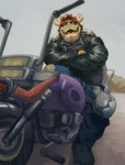 Rating: s
ID: 5582236
Date: 2025-05-18 19:55:36 -0400
Status: active
Score: 21
2025 anthro biker boots bottomwear bowser clothed clothing crossed_arms day denim denim_bottomwear denim_clothing eyebrows eyewear footwear hair hi_res horn jacket jeans koopa leather leather_clothing leather_jacket leather_topwear lhjal2 looking_at_viewer male mario_bros motorcycle muscular muscular_anthro muscular_male nintendo open_mouth open_smile outside painterly pants scalie shell shoes sitting smile solo sunglasses teeth tongue topwear torn_bottomwear torn_clothing torn_jeans torn_pants vehicle post #5582236