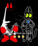 Rating: s
ID: 5177168
Date: 2024-11-12 11:35:18 -0500
Status: active
Score: 16
ambiguous_gender anthro bedsheet_ghost black_body black_fur clothed clothing domestic_cat duo eldritch_abomination english_text felid feline felis fur hi_res horn male mammal meme nylonhellhole omen_(nylonhellhole) open_mouth simple_background smile specter_(nylonhellhole) suit suit_and_tie suit_jacket tail text tongue topwear vest post #5177168