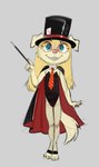 Rating: s
ID: 5563638
Date: 2025-05-11 01:11:18 -0400
Status: active
Score: 31
2025 anthro biped bird_dog black_cape black_clothing black_leotard blonde_hair blue_eyes canid canine canis cape card claws clothed clothing digitigrade domestic_dog eyebrows eyewear female fishnet_clothing fishnet_legwear front_view glasses grin hair hat headgear headwear hi_res holding_object horemheb hunting_dog labrador legwear leotard long_hair looking_at_viewer magician mammal multicolored_clothing necktie phoebe_(youaskedferrit) pink_nose red_cape red_clothing retriever round_glasses smile solo standing tan_body toe_claws top_hat two_tone_clothing wand wearing_glasses young young_anthro young_female post #5563638