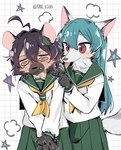 Rating: s
ID: 5326820
Date: 2025-01-23 22:38:57 -0500
Status: active
Score: 27
000_0200 ahoge alternate_species amber_eyes anthro asian_clothing black_hair blue_hair blush brown_body brown_fur canid canine cheek_lick clothed clothing duo east_asian_clothing face_lick female female/female fox fur furrification geometric_background graph_paper grid_background gushing_over_magical_girls hair hand_on_shoulder hi_res hyena japanese_clothing japanese_school_uniform kemono leaf leaf_in_hair leaf_on_head licking licking_another mammal minakami_sayo overwhelmed pattern_background ponytail red_eyes school_uniform serafuku simple_background smile spiral_eyes tongue tongue_cleaning uniform utena_hiiragi white_body white_fur post #5326820