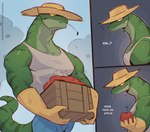 Rating: s
ID: 5392592
Date: 2025-02-23 12:30:18 -0500
Status: active
Score: 227
anthro apple bottomwear clothed clothing comic denim denim_bottomwear denim_clothing dialogue english_text farmer food fruit fully_clothed gloves green_body green_scales handwear hat hay_in_mouth headgear headwear hi_res jeans legged_snake looking_at_viewer male male_anthro manly muscular muscular_anthro muscular_male pants plant reptile scales scalie shirt snake solo straw_hat tail tank_top text topwear wolfanine post #5392592