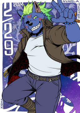 Rating: s
ID: 4632637
Date: 2024-03-01 20:06:52 -0500
Status: active
Score: 12
anthro blue_body blue_fur bottomwear clothing denim denim_bottomwear denim_clothing fur green_hair grin hair hi_res hyena jacket jeans leather leather_clothing leather_jacket leather_topwear lifewonders male mammal muscular muscular_anthro nyarlathotep_(tas) one_eye_closed pants smile solo tokyo_afterschool_summoners topwear wink xigma post #4632637