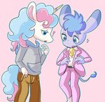 Rating: s
ID: 2401402
Date: 2020-09-07 13:19:43 -0400
Status: active
Score: 27
aggretsuko alternate_costume anthro asinus blue_eyes blue_hair clothed clothing clothing_swap donkey duo equid equine faeriebottle fur hair horn male mammal mythological_creature mythological_equine mythology pink_hair purple_body purple_fur sanrio seiya_(aggretsuko) tadano_(aggretsuko) unicorn white_body white_fur post #2401402