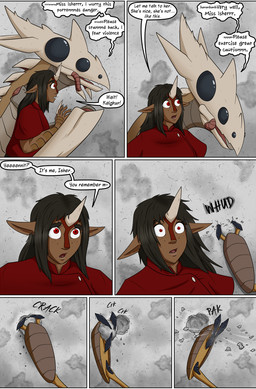 Rating: s
ID: 5661480
Date: 2025-06-22 21:57:23 -0400
Status: active
Score: 40
anthro arthropod baxxid black_hair black_sclera clothing comic dialogue english_text female freckles hair hi_res horn humanoid indrel isher kalgkur letterbox male out-of-placers red_clothing red_eyes rock text valsalia yannit post #5661480