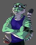 Rating: s
ID: 5641292
Date: 2025-06-14 09:59:05 -0400
Status: pending
Score: 0
absurd_res alternate_species animal_humanoid anthro clothing eyewear eyewear_on_head felid felid_humanoid feline feline_humanoid fur furrification goggles goggles_on_head green_body green_fur hi_res humanoid male mammal mammal_humanoid melee_weapon one_piece pantherine pantherine_humanoid roronoa_zoro shirt solo sword tail tank_top tiger tiger_humanoid topwear weapon post #5641292
