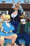 Rating: s
ID: 5448414
Date: 2025-03-21 22:40:06 -0400
Status: active
Score: 20
absurd_res alternative_fashion anthro automaton big_breasts big_ears blonde_hair bobcat bottomwear breasts canid canine canis clothed clothing cowboy_hat coyote digital_media_(artwork) dixie_mae_carlisle_(character) felid feline female flannel_shirt fur green_eyes group group_photo hair hat headgear headwear hi_res jacket knightmoonlight98 leather leather_clothing leather_jacket leather_topwear long_ears looking_at_viewer lynx machine male mammal mecky_(character) pants portrait redneck robot shirt smile southern steampunk stuart_k_reilly_(character) topwear victorian post #5448414
