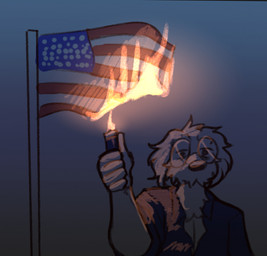 Rating: s
ID: 5694379
Date: 2025-07-08 11:58:37 -0400
Status: active
Score: 37
2025 4th_of_july american_flag anthro arin_(daxhush) borzoi canid canine canis clothed clothing collared_shirt daxhush domestic_dog eyewear fire flag flag_burning flagpole fur glasses grey_background holding_object holidays hunting_dog lighter male mammal politics shirt sighthound simple_background solo standing topwear trans_(lore) trans_man_(lore) tuft united_states_of_america post #5694379
