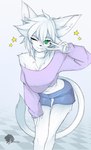 Rating: s
ID: 5558971
Date: 2025-05-08 23:03:36 -0400
Status: active
Score: 14
absurd_res anthro blue_bottomwear blue_clothing blue_shorts bottomwear breasts cleavage clothed clothing eyebrows felid feline fur hair hi_res looking_at_viewer mammal navel one_eye_closed purple_clothing purple_topwear shorts skyversa tail topwear white_body white_breasts white_ears white_fingers white_fur white_hair white_hands white_legs white_tail wink post #5558971
