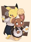 Rating: s
ID: 5664588
Date: 2025-06-24 10:37:27 -0400
Status: active
Score: 42
2024 anthro apron beverage biped black_nose brown_body brown_eyes buneary clothed clothing coffee_cup container cup duo eyebrows eyelashes female fingers fur generation_1_pokemon generation_4_pokemon hi_res holding_beverage holding_coffee_cup holding_container holding_cup holding_object holding_plate male nintendo open_mouth paws pikachu piyolondres plate pokemon pokemon_(species) pupils shirt standing tongue topwear white_clothing white_pupils white_shirt white_topwear yellow_body yellow_fur post #5664588
