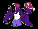 Rating: s
ID: 4712950
Date: 2024-04-10 18:11:55 -0400
Status: active
Score: 9
2024 accipitriform anthro appelsaus avian bald bald_female bird black_body black_feathers breasts claws clothing clown_makeup digital_media_(artwork) feathers female juggalo looking_at_viewer model_sheet new_world_vulture non-mammal_breasts oekaki red_body red_skin shirt solo tank_top topwear turkey_vulture vulture white_clothing white_shirt white_tank_top white_topwear wing_claws winged_arms wings post #4712950