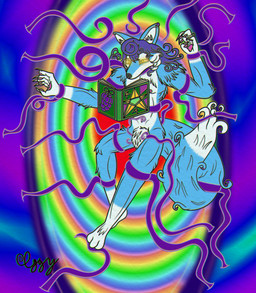 Rating: s
ID: 5536346
Date: 2025-04-28 14:21:00 -0400
Status: active
Score: 1
abstract_background absurd_res anthro belt belt_buckle blue_body blue_fur blue_hair book bottomwear brooch buckle byron_(nikolinni) canid canine claws clothed clothing digital_media_(artwork) dipstick_ears ear_markings fingers footwear fox fox_tail fur gloves glowing glowing_eyes hair handwear hi_res long_hair long_tail male mammal multicolored_ears muscular muscular_arms muscular_legs navel nikolinni nipples nude occult occult_symbol pawpads pentagram psychedelic psychedelic_background pubes purple_ear_tips purple_hair_tips ring shoes solo symbol tail tentacle_around_neck tentacle_around_waist tentacles tentacles_around_arms tentacles_around_legs tentacles_on_male tuft white_body white_fur yellow_eyes post #5536346