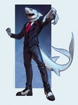 Rating: s
ID: 5658773
Date: 2025-06-21 18:06:24 -0400
Status: active
Score: 1
absurd_res anthro black_bottomwear black_clothing black_pants black_topwear bottomwear clothed clothing fish full-length_portrait gills grey_body hi_res looking_at_viewer male marie_merkh marine open_mouth pants portrait red_eyes shark sharp_teeth simple_background solo standing teeth topwear white_body post #5658773