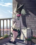 Rating: s
ID: 4766578
Date: 2024-05-06 16:35:40 -0400
Status: active
Score: 349
3_toes air_conditioner ambiguous_gender anthro balcony biped bottomless bottomless_anthro city cityscape claws clothed clothing cloud container cup day digital_media_(artwork) feet flower footless_socks footwear fur generation_9_pokemon green_body green_fur hair hi_res holding_container holding_cup holding_mug holding_object hot_drink kaminokefusa leaning_on_object legwear looking_offscreen markings mask meowscarada messy_hair mug nintendo object_in_pocket open_mouth outside paws plant plant_pot pokemon pokemon_(species) potted_plant pupils purple_eyes railing rainbow shirt signature sky slit_pupils socks solo sprigatito steam steaming_mug toes topwear post #4766578