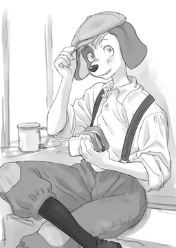 Rating: s
ID: 5681635
Date: 2025-07-02 09:24:14 -0400
Status: active
Score: 34
1920s_theme 2024 anthro black_nose blush blush_lines canid canine canis claws clothing collared_shirt digital_media_(artwork) domestic_dog eating eating_food finger_claws fingers floppy_ears food footwear fur hat headgear headwear hi_res kemono kikurage long_socks looking_at_viewer male mammal monochrome multicolored_body multicolored_fur newsboy_cap patched_clothing prohibition_era sandwich_(food) shirt shoes sitting sketch solo suspenders tipping_hat topwear two_tone_body two_tone_fur young young_anthro young_male post #5681635