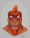 Rating: s
ID: 5384446
Date: 2025-02-19 19:47:15 -0500
Status: active
Score: 4
2024 absurd_res beard dinosaur eyebrow_ridge facial_hair grey_background hair headshot_portrait hi_res male male_(lore) mohawk orange_beard orange_body orange_eyes orange_facial_hair orange_hair portrait prehistoric_species reptile scalie sharkinthepark simple_background smile solo post #5384446
