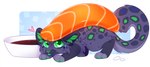 Rating: s
ID: 5647933
Date: 2025-06-17 03:55:19 -0400
Status: active
Score: 2
2024 ambiguous_gender blep bloominglynx blue_spots closed_smile fangs felid feral food fur green_eyes green_pawpads green_sclera green_spots grey_body grey_fur grey_nose grey_tongue hi_res mammal markings mouth_closed pattern_background pawpads side_view simple_background smile solo spots spotted_back spotted_markings spotted_tail sushi tail tail_markings teeth tongue tongue_out post #5647933