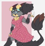 Rating: s
ID: 5661282
Date: 2025-06-22 19:43:49 -0400
Status: pending
Score: 0
anthro clothing dipstick_tail dragon dress eckspear_aviit eyewear female floral_print fur furred_dragon furred_scalie goggles hair hi_res markings multicolored_body multicolored_fur mythological_creature mythological_scalie mythology ponytail pride_color_accessory scalie sia_(zeemid) solo sundress tail tail_markings post #5661282