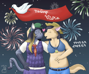 Rating: s
ID: 5771610
Date: 2025-08-11 11:24:24 -0400
Status: active
Score: 4
4_fingers 6:5 absurd_res ambiguous_gender anthro artist_name avian belt bird bra canid canine canis celebration clothing columbid digital_media_(artwork) domestic_cat domestic_dog dove duo_focus ear_piercing ear_ring eyes_closed eyewear feathers felid feline felis female feral fingers fireworks fur glasses gloves_(marking) green_clothing green_hat green_headwear grey_body grey_fur group hair hammer_and_sickle hand_on_shoulder happy hat headgear headwear heart_symbol hi_res history jewelry kerchief mammal markings multicolored_hair navel neckerchief necklace neckwear nose_to_nose piercing politics portuguese_text purple_clothing purple_topwear purple_vest red_kerchief red_neckerchief ring_piercing round_glasses russian_text shirt soranotamashii tail tan_body tan_fur text thin_tail topwear trio two_tone_hair underwear vest white_body white_clothing white_feathers white_shirt white_topwear post #5771610