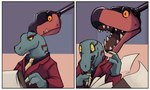 Rating: s
ID: 3608346
Date: 2022-10-05 14:53:06 -0400
Status: active
Score: 33
3_fingers anthro black_clothing black_shirt black_topwear breasts cashmeremoo clothed clothing digital_media_(artwork) dinosaur dromaeosaurid duo female fingers frown half-closed_eyes hi_res narrowed_eyes open_mouth paper prehistoric_species red_clothing red_suit reptile scalie sharp_teeth shirt simple_background suit surprised_expression teeth theropod topwear toy tyrannosaurid tyrannosauroid tyrannosaurus tyrannosaurus_rex velociraptor post #3608346