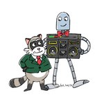Rating: s
ID: 5497698
Date: 2025-04-11 20:15:58 -0400
Status: active
Score: 4
1:1 2025 anthro biped bow_tie clothing duo grey_body hi_res machine mammal necktie procyonid raccoon rascal_(robot_dreams) red_nose robot robot_(robot_dreams) robot_dreams scarlet_hoppe shirt simple_background slightly_chubby smile topwear white_background post #5497698