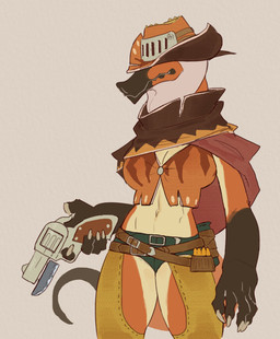 Rating: s
ID: 5674274
Date: 2025-06-28 21:38:35 -0400
Status: pending
Score: 32
2023 5_fingers absurd_res anthro anthrofied belt belt_buckle big_breasts biped bird_wyvern bottomwear breasts brown_belt brown_body brown_skin brown_tail_tip buckle bullet button_(fastener) capcom capelet claws cleavage clothed clothed_anthro clothed_female clothing covered_eyes cowboy_hat crotchless_bottomwear crotchless_clothing crotchless_pants digital_media_(artwork) dipstick_tail female finger_claws fingers flat_colors front_view gloves_(marking) great_wroggi gun handgun hat hat_over_eyes headgear headwear hi_res holding_gun holding_object holding_ranged_weapon holding_weapon hotpants knife markings midriff monster_hunter mouth_closed multicolored_body multicolored_skin navel orange_body orange_skin orange_tail pants portrait pouch_(clothing) ranged_weapon revolver shorts simple_background solo standing tail tail_markings tan_background tan_body tan_skin three-quarter_portrait topwear two_tone_tail weapon yolabayola1 post #5674274