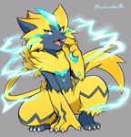 Rating: s
ID: 4537388
Date: 2024-01-15 13:54:45 -0500
Status: active
Score: 31
ambiguous_gender anthro arm_support arm_tuft artist_name black_body black_fur blue_eyes claws crouching cute_fangs electricity fangs felid feline fur generation_7_pokemon glowing grey_background legendary_pokemon looking_at_viewer mammal navel nintendo open_mouth pawpads pokemon pokemon_(species) shoulder_tuft simple_background solo striped_body stripes tail teeth text tongue tongue_out toraneko38 tuft yellow_body yellow_fur zeraora post #4537388