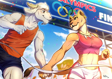 Rating: s
ID: 4952627
Date: 2024-07-30 15:59:46 -0400
Status: active
Score: 85
2024 animalympics anthro bodily_fluids bovid breasts caprine duo ear_piercing ear_ring eye_contact felid female finish_line fur goat hand_holding hi_res horn interspecies kit_mambo lion looking_at_another male male/female mammal midriff olympic_rings olympics pantherine piercing powree predator/prey race rene_fromage ring_piercing romantic romantic_couple smile sweat tan_body tan_fur track_and_field white_body white_fur post #4952627