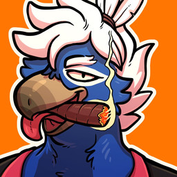 Rating: s
ID: 4030353
Date: 2023-05-03 15:50:15 -0400
Status: active
Score: 8
1:1 avian bedroom_eyes bird blue_body blue_feathers cigar feathers galliform gerrark hair half-closed_eyes hi_res joebluefox male narrowed_eyes open_mouth open_smile orange_background peafowl phasianid seductive simple_background smile smirk smoking smoking_tobacco smug smug_face solo tongue tongue_out white_hair post #4030353
