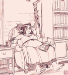 Rating: s
ID: 5630207
Date: 2025-06-09 02:42:59 -0400
Status: pending
Score: 2
anthro armchair artist_logo barefoot beaded_bracelet beaded_jewelry beads biped book_on_lap bookshelf bovid bracelet caprine chair chimera chimeracauldron clothing container cup curled_horn dress ear_piercing ear_ring feet female furniture hi_res horn jewelry joan?_(chimeracauldron) logo mammal monochrome mug pawpads piercing ring_piercing sitting slightly_chubby solo staff tired trans_(lore) trans_woman_(lore) wall_(structure) post #5630207