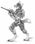 Rating: s
ID: 583098
Date: 2015-01-06 16:37:33 -0500
Status: active
Score: 37
2014 anthro artist_collaboration backpack barefoot belt belt_pouch biped black_nose bottle bottomwear canid canine canis claws clothed clothed_anthro clothed_male clothing container coyote cup digitigrade dipstick_tail eyewear eyewear_on_head feet finger_claws fingerless_gloves fingers full-length_portrait fully_clothed fully_clothed_anthro fully_clothed_male fur gloves goggles goggles_on_head greyscale grin grinning_at_viewer gun handwear holding_gun holding_object holding_ranged_weapon holding_rifle holding_weapon knee_pads knife looking_aside looking_at_viewer male male_anthro mammal markings monochrome multicolored_tail pants pawpads portrait ranged_weapon rifle scope sheath_knife sheathed_weapon shirt side_view signature simul smile smiling_at_viewer smirk smirking_at_viewer solo standing tail tail_markings tank_top toe_claws toes topwear traditional_media_(artwork) weapon white_body white_fur post #583098