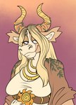 Rating: s
ID: 5579328
Date: 2025-05-17 17:18:38 -0400
Status: active
Score: 7
2023 2_horns anthro beastofeuthanasia belt belt_buckle blonde_hair bovid bovine breasts brown_belt brown_clothing brown_hair brown_jacket brown_topwear buckle cattle cleavage closed_smile clothed clothed_anthro clothed_female clothing colored digital_drawing_(artwork) digital_media_(artwork) dress english_description eyebrows eyelashes facial_piercing female female_anthro fur gold_(metal) gold_jewelry gold_necklace gradient_background hair half-length_portrait hi_res horn jacket jewelry light lighting long_hair mammal mouth_closed multicolored_hair multicolored_horn necklace nose_piercing onnetar orange_horn piercing portrait purple_background purple_eyes sagging_breasts simple_background smile solo tan_body tan_fur thick_eyebrows topwear two_tone_hair white_clothing white_dress yellow_horn post #5579328
