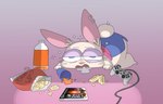 Rating: s
ID: 4759951
Date: 2024-05-03 18:39:18 -0400
Status: active
Score: 33
2024 anthro bedroom_eyes beverage big_head blue_bottomwear blue_clothing blue_eyes blue_skirt bottomwear chips_(food) clothed clothing colored digital_media_(artwork) dualshock ear_piercing english_description female fluffy fluffy_tail food fur jackie_(shoobular) lagomorph leporid mammal narrowed_eyes piercing pink_clothing pink_nose pink_shirt pink_topwear potato_chips rabbit seductive shirt shoobular simple_background skirt sleeping slightly_chubby slightly_chubby_female soda soda_bottle solo tail topwear white_body white_fur wild_arms post #4759951