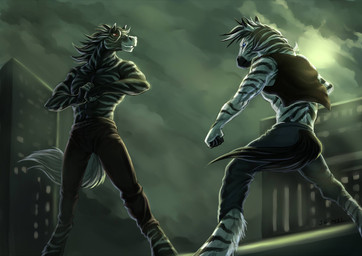 2013 abs anthro biceps biped black_bottomwear black_clothing black_fur black_hair black_pants black_stripes black_tail black_topwear blue_eyes building city clothed clothing cloud cracking_knuckles detailed_background digital_media_(artwork) duo equine fighting_stance fingerless_(marking) full_moon fur grey_bottomwear grey_clothing grey_pants grin hair jacket jc_(artist) low-angle_view male mammal moon multicolored_fur multicolored_hair muscular muscular_male night open_jacket open_shirt outside pants pecs red_eyes shirt signature sky smile snout standing striped_fur stripes stripes_(character) teeth topless two_tone_fur two_tone_hair vest white_fur white_hair white_stripes white_tail zebra
Rating: Safe
Score: 3
User: Cash_Banooca
Date: August 19, 2017 2013 abs anthro biceps biped black_bottomwear black_clothing black_fur black_hair black_pants black_stripes black_tail black_topwear blue_eyes building city clothed clothing cloud cracking_knuckles detailed_background digital_media_(artwork) duo equine fighting_stance fingerless_(marking) full_moon fur grey_bottomwear grey_clothing grey_pants grin hair jacket jc_(artist) low-angle_view male mammal moon multicolored_fur multicolored_hair muscular muscular_male night open_jacket open_shirt outside pants pecs red_eyes shirt signature sky smile snout standing striped_fur stripes stripes_(character) teeth topless two_tone_fur two_tone_hair vest white_fur white_hair white_stripes white_tail zebra
Rating: Safe
Score: 3
User: Cash_Banooca
Date: August 19, 2017