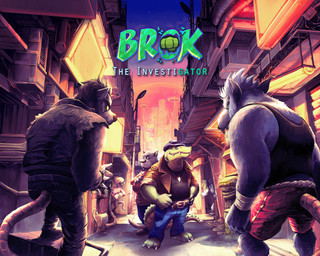 2020 3_toes anthro barefoot bottomwear brok_(brok_the_investigator) brok_the_investigator city claws clothing countershading cowcat_games crocodile crocodilian danilo_do_b dart_(brok_the_investigator) detailed_background domestic_cat feet felid feline felis footwear graff_filsh group hat headgear headwear hi_res kins_(brok_the_investigator) male mammal murid murine muscular muscular_male night official_art outside pants plantigrade rat reptile rodent scalie shirt shoes shorts squealers_chief toes topwear