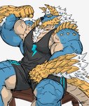 Rating: s
ID: 5639173
Date: 2025-06-13 07:56:32 -0400
Status: pending
Score: 22
alzeaker anthro blue_body blue_eyes blue_scales capcom claws clothing fanged_wyvern flexing flexing_bicep fur looking_at_viewer male monster_hunter muscular muscular_anthro muscular_male scales shirt sitting smile smirk solo tank_top topwear white_body white_fur zinogre post #5639173
