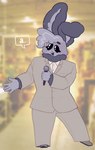 Rating: s
ID: 5112904
Date: 2024-10-13 18:51:13 -0400
Status: active
Score: 11
2024 5_fingers anthro black_eyes bottomwear buckteeth clothed clothing derp_eyes dewlap_(anatomy) dress_pants dust_bunny dusty_(shakotanbunny) electronics female fingers footwear fully_clothed fur grey_body grey_fur hi_res holding_microphone holding_object inner_ear_fluff lagomorph leporid mammal microphone one_ear_up open_mouth open_smile pants paper_clip rabbit shakotanbunny shoes smile solo speech_bubble stop_making_sense suit talking_heads teeth tuft post #5112904