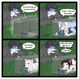 Rating: s
ID: 5555427
Date: 2025-05-07 14:23:38 -0400
Status: active
Score: 29
1:1 2025 anthro arctic_fox black_hair blokfort blue_body blue_eyes blue_fur cage canid canine comic dialogue english_text eyes_closed felid female fennec_fox feral food_tray fox fur hair hi_res kalta_(blokfort) male mammal markings pantherine plushie red_markings snow_leopard stuck text trapped true_fox white_body white_fur white_hair post #5555427