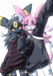 Rating: s
ID: 5522610
Date: 2025-04-22 09:23:14 -0400
Status: active
Score: 92
2025 alternative_fashion ambiguous_gender anthro band-aid bandage black_hair blue_eyes clothing duo eeveelution eyebrow_through_hair eyebrows eyelashes female female/female female_(lore) fur generation_2_pokemon generation_6_pokemon goth grey_body grey_hair hair hand_holding hi_res hoodie humanoid legwear long_hair maimoonrabbit markings nintendo one_eye_closed open_mouth oversized_clothing oversized_hoodie oversized_topwear pink_body pink_fur pink_hair pokemon pokemon_(species) red_eyes ribbons_(anatomy) ring_(marking) signature simple_background smile sylveon tail tongue topwear translucent translucent_hair umbreon white_body wink post #5522610