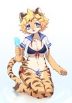 Rating: s
ID: 4130693
Date: 2023-06-24 18:52:38 -0400
Status: active
Score: 65
2023 5_fingers anthro asian_clothing bikini bikini_top blonde_hair blue_eyes bottomwear breasts brown_body brown_fur claws cleavage clothed clothing digital_media_(artwork) east_asian_clothing felid female female_anthro finger_claws fingers food full-length_portrait fuo_(hanadaiteol) fur hair hanadaiteol hi_res holding_food holding_object holding_popsicle japanese_clothing japanese_school_uniform kemono kneeling looking_at_viewer mammal multicolored_body multicolored_fur multicolored_tail navel open_mouth pantherine pawpads popsicle portrait school_uniform short_hair solo swimwear swimwear_under_clothing tail tiger tongue topwear two-piece_swimsuit uniform white_body white_fur yellow_body yellow_fur post #4130693
