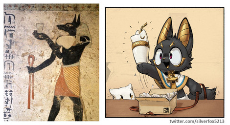 Rating: s
ID: 5663960
Date: 2025-06-24 01:19:51 -0400
Status: active
Score: 41
2025 ambiguous_gender ambiguous_species ancient_art ankh annoyed anthro anubian_jackal anubis black_body black_fur box canid canine canis canopic_jar clothed clothing collar comic container deity digital_media_(artwork) drinking_straw duo egyptian_mythology fur furniture happy holding_object jackal looking_at_object male mammal medjed middle_eastern_mythology mythology photography_(artwork) red_eyes ribbons silverfox5213 sippy_cup table yellow_body yellow_fur post #5663960