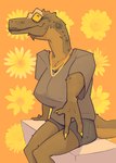 Rating: s
ID: 5609141
Date: 2025-05-30 11:50:23 -0400
Status: active
Score: 17
anthro big_breasts bottomwear breasts brown_body brown_bottomwear brown_clothing brown_shirt brown_shorts brown_t-shirt brown_topwear clothed clothing dinosaur feathered_dinosaur feathered_scalie feathers female hi_res jayda_(zagz) jewelry necklace non-mammal_breasts prehistoric_species reptile scalie shirt shorts simple_background solo t-shirt tail theropod topwear tyrannosaurid tyrannosauroid tyrannosaurus tyrannosaurus_rex zagz post #5609141