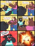 Rating: s
ID: 3379084
Date: 2022-06-07 20:15:14 -0400
Status: active
Score: 39
2022 anthro baking bear black_body black_nose bodily_fluids bomb bovid bovine brown_body cade_maplebottom cake cattle clothing comic cooking dessert duo english_text explosives food heart_symbol hi_res humanoid_hands leothelionel male mammal overalls overweight overweight_male shirt sweat text the_human_heart_(game) topwear tyler_laurent worried post #3379084