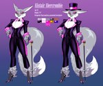 Rating: s
ID: 5542603
Date: 2025-05-01 19:40:28 -0400
Status: active
Score: 6
2025 absurd_res alistair_(crovirus) anthro arm_tuft big_tail black_lipstick bottomwear cane canid canine chest_tuft clothing color_swatch crovirus english_text eyeshadow fennec_fox fingerless_gloves footwear fox gloves gradient_background hand_on_hip handwear hat headgear headwear hi_res high_heels jacket leg_tuft lipstick looking_at_viewer magician makeup male mammal model_sheet pants shoes simple_background small_waist smile solo tail text top_hat topwear true_fox tuft post #5542603