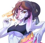 Rating: s
ID: 3882927
Date: 2023-02-19 16:56:43 -0500
Status: active
Score: 29
2021 5_fingers absurd_res anthro artist_collaboration black_clothing black_hair black_horn black_topwear brown_claws brown_eyes brown_hair chips_(food) claws clothed clothing digital_media_(artwork) ear_piercing ear_ring eyelashes female finger_claws fingers floppy_ears food glistening glistening_eyes hair hi_res holding_food holding_object horn humanoid_hands lay's looking_at_viewer markings midriff nipple_outline piercing plgdd ring_piercing simple_background smile solo sound_effects species_request spots spotted_body teeth topwear unknowhiter white_background white_body post #3882927