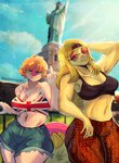 Rating: s
ID: 5298764
Date: 2025-01-10 12:19:22 -0500
Status: active
Score: 27
2025 absurd_res accessory angel_(snoot_game) anthro artist_name back_spikes big_breasts big_tail black_clothing black_crop_top black_shirt black_topwear blonde_hair blue_sky bone_frill bottomwear breasts cassandra_(snoot_game) cavemanon_studios claws cleavage clothed clothing crop_top curvy_figure day deadassspider denim denim_bottomwear denim_clothing denim_shorts detailed_background digital_drawing_(artwork) digital_media_(artwork) dinosaur duo eyelashes eyewear female finger_claws frill_(anatomy) gesture glasses glistening glistening_body glistening_scales green_body green_hair green_scales hadrosaurid hair hand_behind_head hand_gesture headband hi_res long_hair long_tail looking_at_viewer mature_anthro mature_female middle_finger midriff multicolored_body multicolored_scales navel new_york ornithischian ornithopod outside pants parasaurolophus pink_body pink_scales prehistoric_species reptile scales scalie shirt short_hair shorts sky smile snoot_game snout spiked_tail spikes spikes_(anatomy) statue_of_liberty stegosaurian stegosaurus sweatpants tail teal_eyes text thick_thighs thyreophoran tinted_glasses topwear two_tone_body two_tone_scales union_jack union_jack_clothing voluptuous voluptuous_anthro voluptuous_female watermark white_body white_scales wide_hipped_anthro wide_hipped_female wide_hips post #5298764