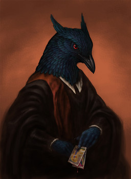 2016 5_fingers ambiguous_gender anthro avian beak bird bird-of-paradise black_beak blood_drip blue_feathers card clothed clothing crest digital_media_(artwork) digital_painting_(artwork) feathered_crest feathers front_view half-length_portrait holding_object humanoid_hands mephisto_(kubo) nosseren orange_background photorealism portrait red_eyes simple_background solo tarot_card trumpet_manucode
Rating: Safe
Score: 7
User: DiceLovesBeingBlown
Date: July 01, 2017 2016 5_fingers ambiguous_gender anthro avian beak bird bird-of-paradise black_beak blood_drip blue_feathers card clothed clothing crest digital_media_(artwork) digital_painting_(artwork) feathered_crest feathers front_view half-length_portrait holding_object humanoid_hands mephisto_(kubo) nosseren orange_background photorealism portrait red_eyes simple_background solo tarot_card trumpet_manucode
Rating: Safe
Score: 7
User: DiceLovesBeingBlown
Date: July 01, 2017
