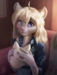 Rating: s
ID: 4277116
Date: 2023-09-06 16:21:32 -0400
Status: active
Score: 113
2021 ahoge ambiguous_gender animal_mask anthro asian_clothing black_claws blind_eye blonde_hair blue_clothing blue_eyes blue_kimono bodily_fluids burn_scar chair claws clothed clothing crying detailed detailed_background detailed_eyes detailed_fur digital_media_(artwork) digital_painting_(artwork) dust east_asian_clothing eye_reflection felid female_(lore) floral_print fox_mask freckles_(nukepone) front_view fully_clothed fur furniture glistening glistening_eyes hair half-length_portrait hi_res holding_mask icon inner_ear_fluff inside japanese_clothing kimono lacrimal_caruncle light lighting long_hair looking_at_viewer mammal markings mask obi on_chair painting_(artwork) pantherine particles pink_nose portrait realistic_lighting realistic_shading reflection ring_(marking) sad scar sitting snow_leopard solo star_print tears tuft w4g4 white_body white_fur post #4277116